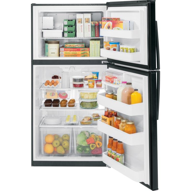 GE 33-inch, 21.2 cu. ft. Top Freezer Refrigerator with Ice Maker GIE21GTHBB IMAGE 3