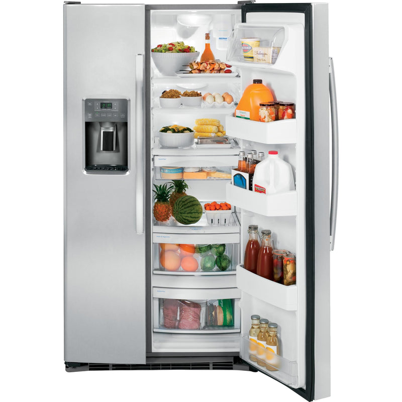 GE 36-inch, 25.3 cu. ft. Side-by-Side Refrigerator with Ice and Water GSS25GSHSS IMAGE 2