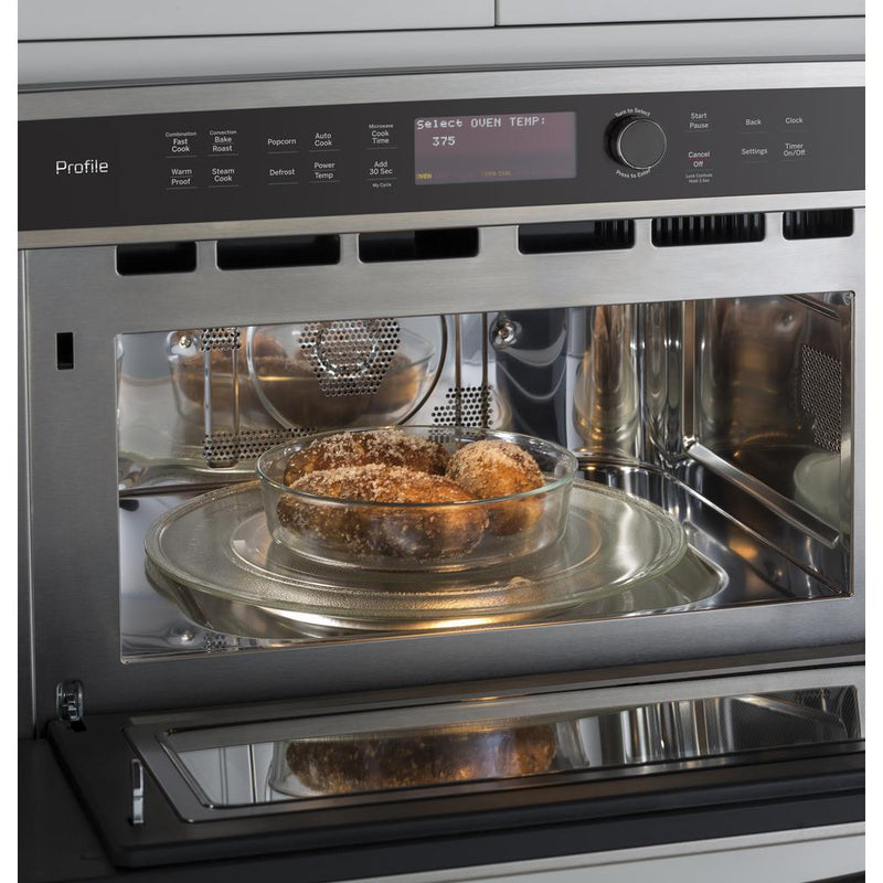 GE Profile 30-inch, 1.7 cu. ft. Built-In Microwave Oven with Convection PWB7030SLSS IMAGE 2