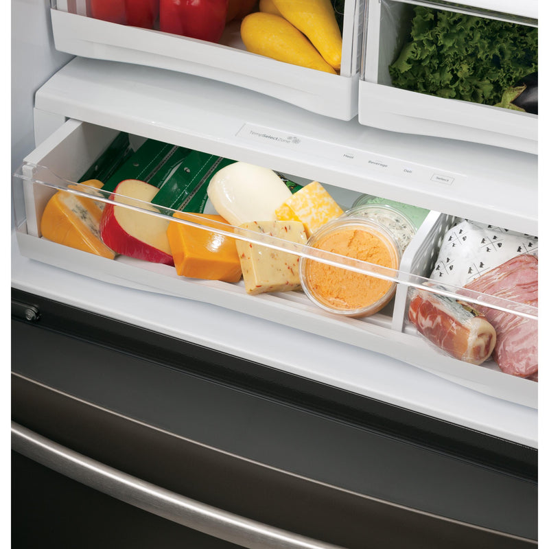 GE Profile 36-inch, 22.2 cu.ft. Counter-Depth French 3-Door Refrigerator with Water and Ice Dispensing System PYE22KBLTS IMAGE 7