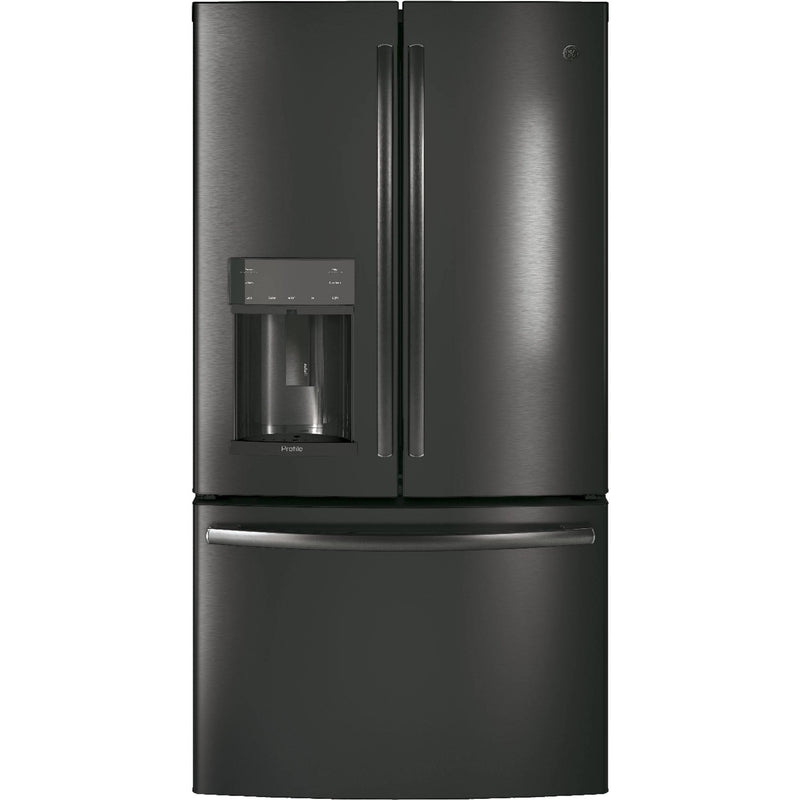 GE Profile 36-inch, 27.8 cu. ft. French 3-Door Refrigerator with Ice and Water PFE28KBLTS IMAGE 1