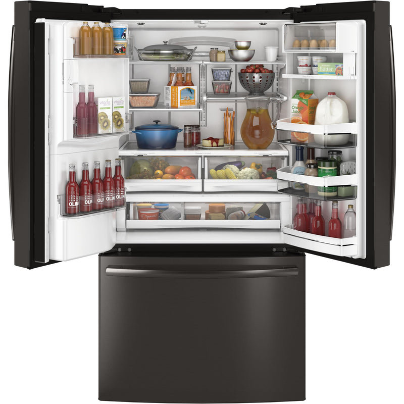 GE Profile 36-inch, 27.8 cu. ft. French 3-Door Refrigerator with Ice and Water PFE28KBLTS IMAGE 4