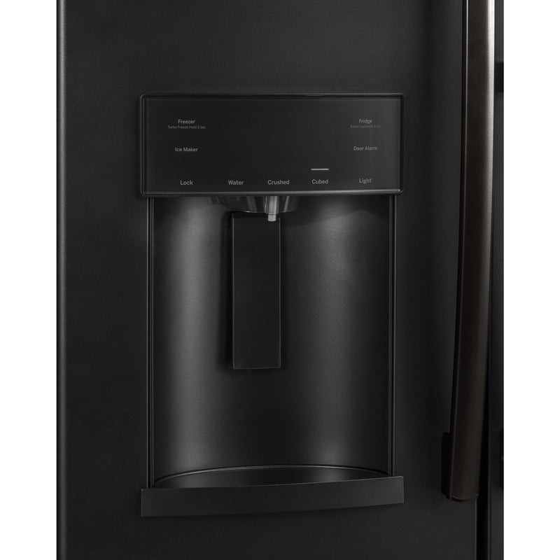 GE 36-inch, 27.8 cu.ft. Freestanding French 3-Door Refrigerator with Ice and Water Dispensing System GFE28GELDS IMAGE 3