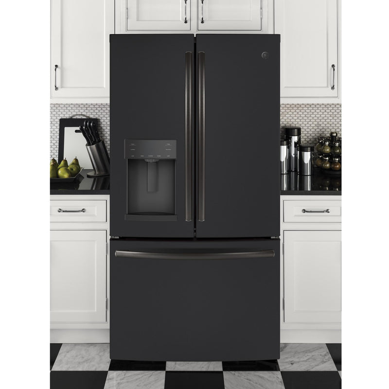 GE 36-inch, 27.8 cu.ft. Freestanding French 3-Door Refrigerator with Ice and Water Dispensing System GFE28GELDS IMAGE 7