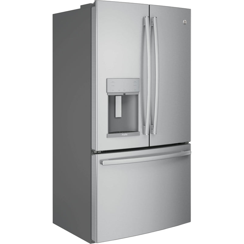 GE Profile 36-inch, 27.8 cu. ft. French 3-Door Refrigerator with Ice and Water PFE28KSKSS IMAGE 2