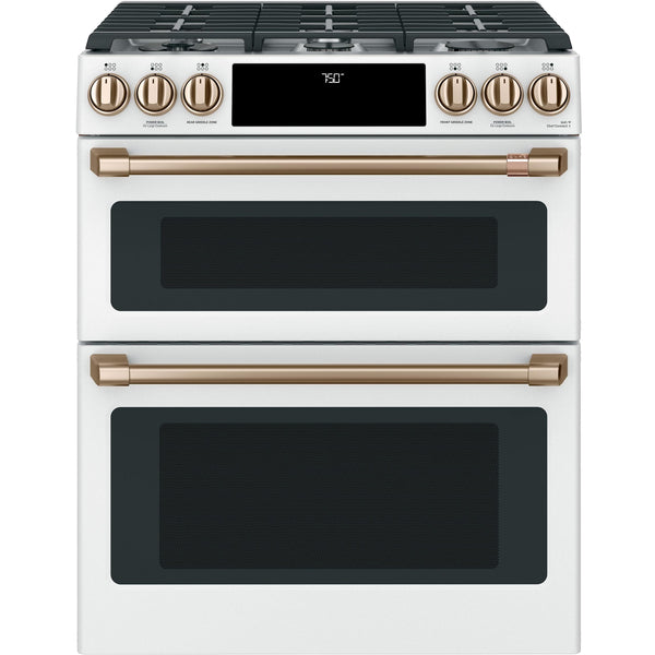 Café 30-inch Slide-in Gas Double Oven Range with Convection Technology CGS750P4MW2 IMAGE 1