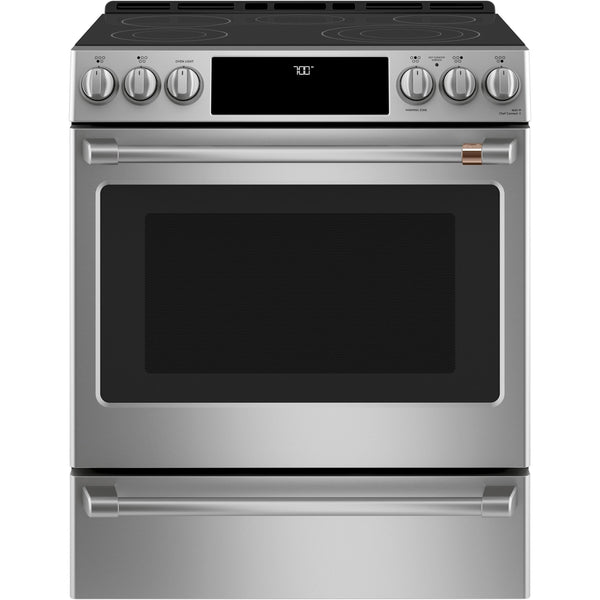 Café 30-inch Slide-in Electric Range with Warming Drawer CES700P2MS1 IMAGE 1