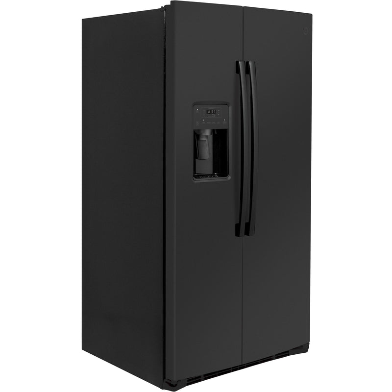 GE 36-inch, 25.1 cu.ft. Freestanding Side-by-Side Refrigerator with Water and Ice Dispensing System GSS25IGNBB IMAGE 2