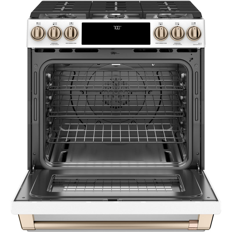 Café 30-inch Slide-in Gas Range with Convection Technology CGS700P4MW2 IMAGE 2