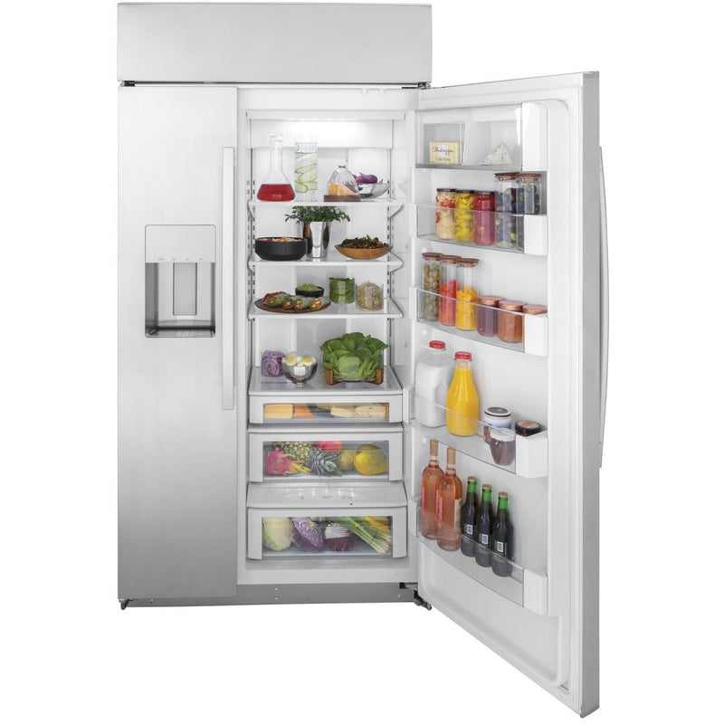 GE Profile 42-inch, 24.5 cu. ft. Side-by-Side Refrigerator with Dispenser PSB42YSNSS IMAGE 4
