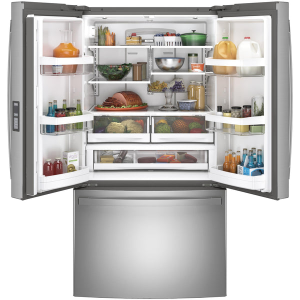 GE 36-inch, 28.7 cu. ft. French 3-Door Refrigerator with Icemaker GNE29GYNFS IMAGE 1