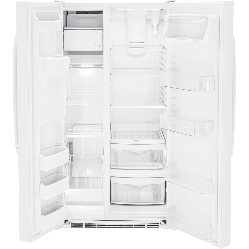 GE 36-inch, 25.3 cu. ft. Side-by-Side Refrigerator with Water and Ice Dispenser GSS25GGPWW IMAGE 2