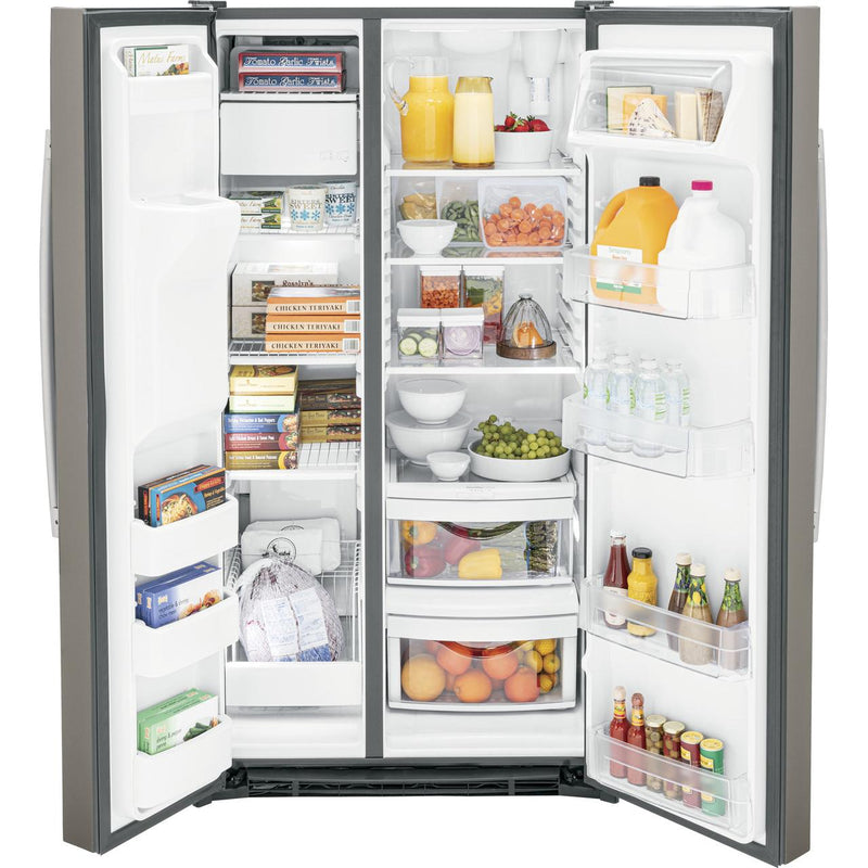 GE 36-inch, 25.3 cu. ft. Side-by-Side Refrigerator with Water and Ice Dispenser GSS25GMPES IMAGE 3
