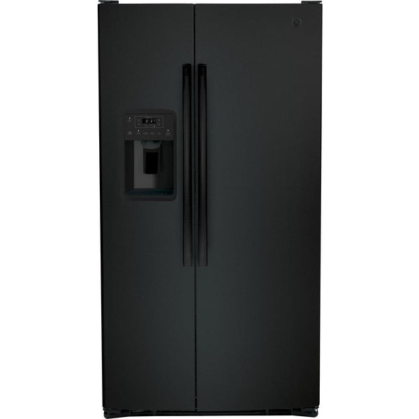 GE 36-inch 25.3 cu.ft. Freestanding Side-by-Side Refrigerator with LED Lighting GSE25GGPBB IMAGE 1