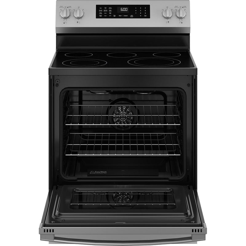 GE 30-inch Freestanding Electric Range with Convection Technology GRF600AVSS IMAGE 3