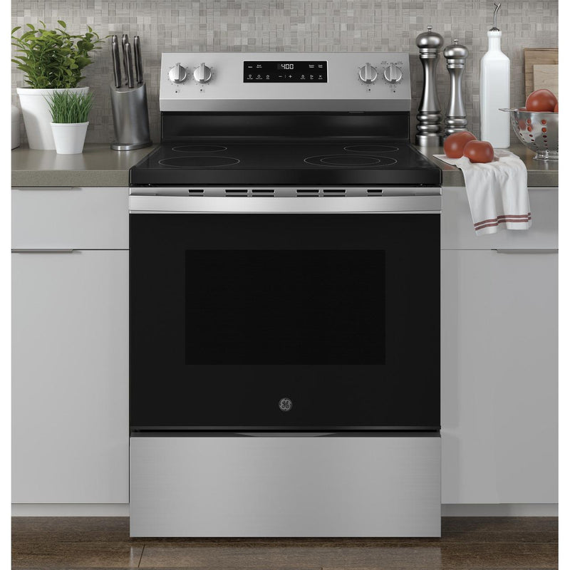 GE 30-inch Freestanding Electric Range with Steam Clean GRF40HSVSS IMAGE 5