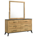 Coaster Furniture Kaywood 225003M 6-Drawer Dresser and Mirror - Natural Pine IMAGE 1