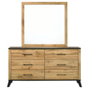 Coaster Furniture Kaywood 225003M 6-Drawer Dresser and Mirror - Natural Pine IMAGE 2