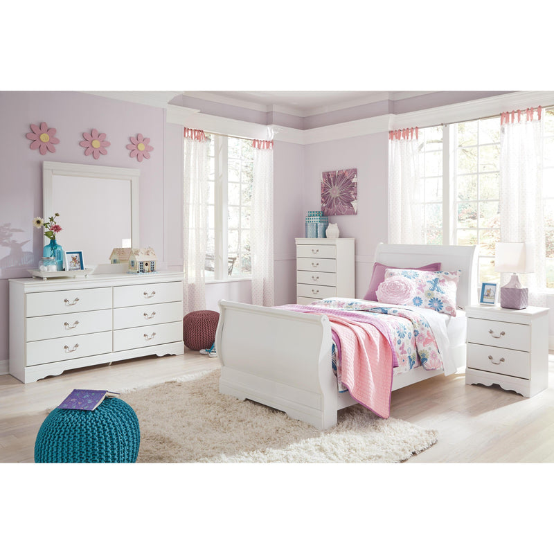 Anarasia 6 Piece Twin Sleigh Bedroom - White Anarasia 6 Piece Twin Sleigh Bedroom - White
