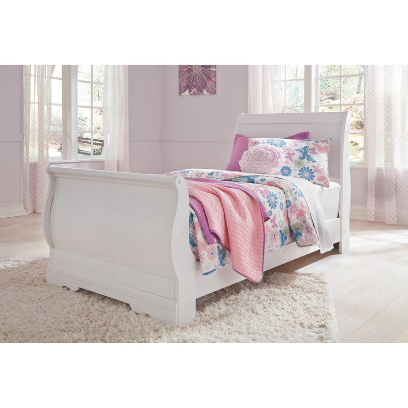 Anarasia 6 Piece Twin Sleigh Bedroom - White Anarasia 6 Piece Twin Sleigh Bedroom - White