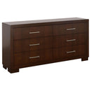  Coaster Furniture Jessica 200713 6-Drawer Dresser - Cappuccino IMAGE 1