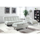  Coaster Furniture Dilleston 300291 Upholstered Tufted Convertible Sofa Bed - White IMAGE 4