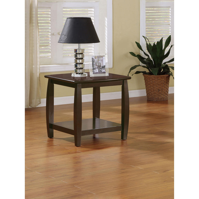 Coaster Furniture Dixon 701077 1-shelf Square Wood End Table - Espresso IMAGE 5
