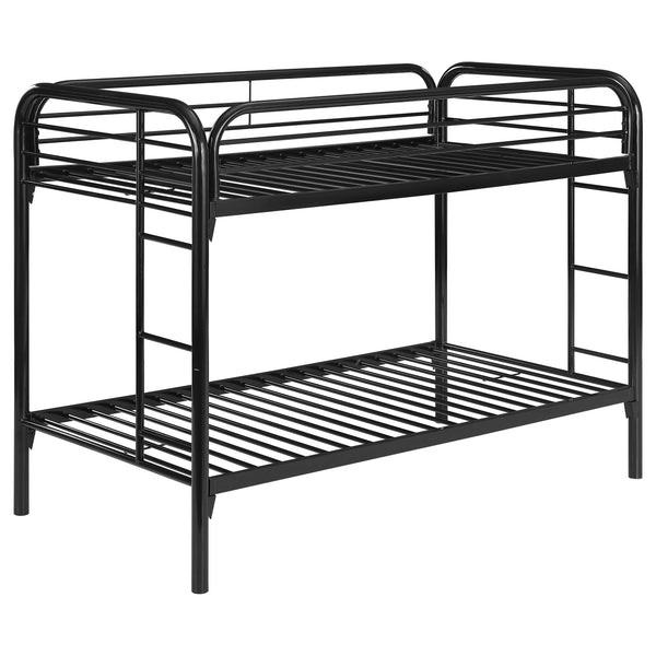 Coaster Furniture Morgan 2256K Metal Twin Over Twin Bunk Bed - Black IMAGE 1