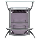  Coaster Furniture Dallas 100135 2-shelf Curved Freestanding Home Bar Cabinet - Silver IMAGE 2