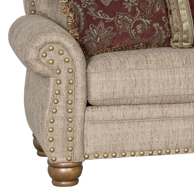 Mayo Furniture Stationary Fabric Sofa 9780F10 Sofa - Bouy Taupe IMAGE 2