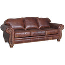 Mayo Furniture Stationary Leather Sofa 3180L10 Sofa - El Paso Saddle IMAGE 1
