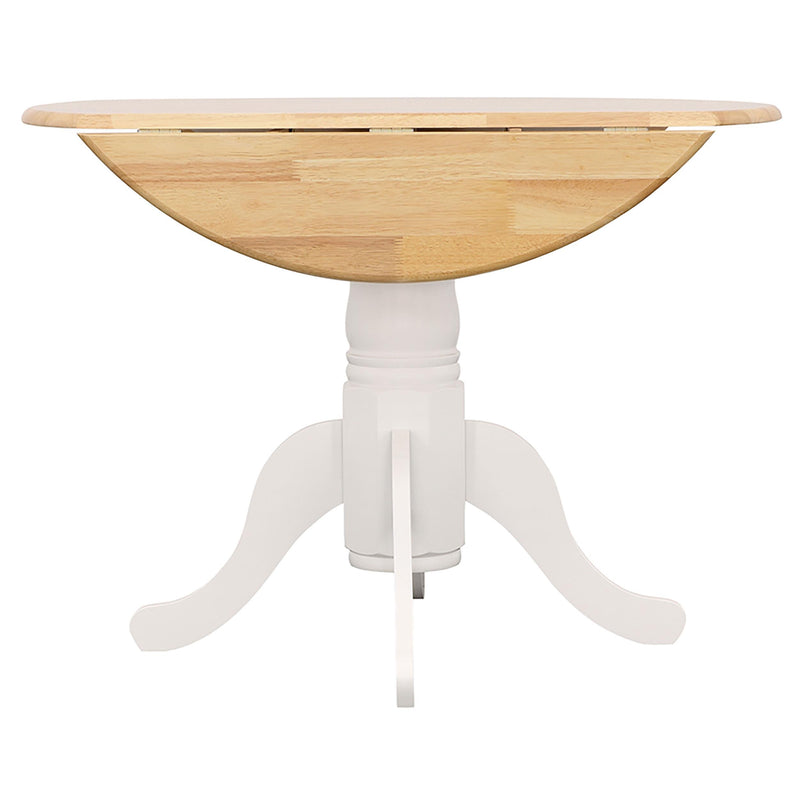  Coaster Furniture Allison 4241 Round 40-inch Drop Leaf Extension Dining Table - White IMAGE 4