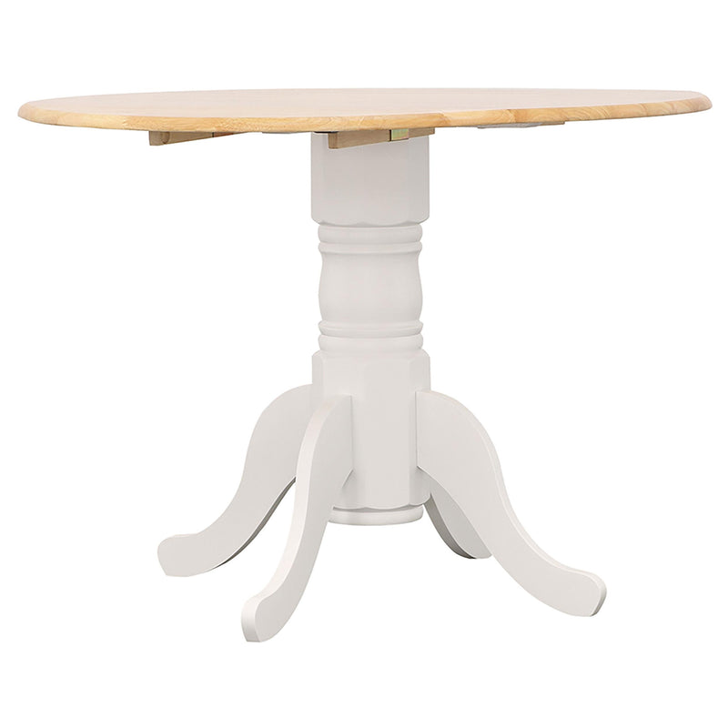  Coaster Furniture Allison 4241 Round 40-inch Drop Leaf Extension Dining Table - White IMAGE 5