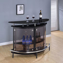  Coaster Furniture Amarillo 101065 Freestanding Glass Top Home Bar Wine Cabinet - Black IMAGE 9