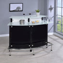  Coaster Furniture Keystone 100139 Curved Glass Top Home Bar Wine Cabinet - Black IMAGE 7