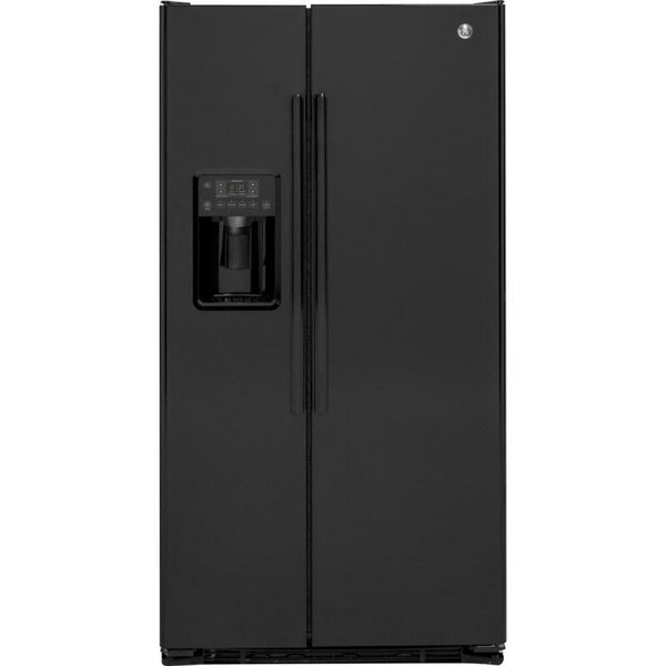 GE 36-inch, 21.9 cu. ft. Counter-Depth Side-by-Side Refrigerator with Ice and Water GZS22DGJBB IMAGE 1