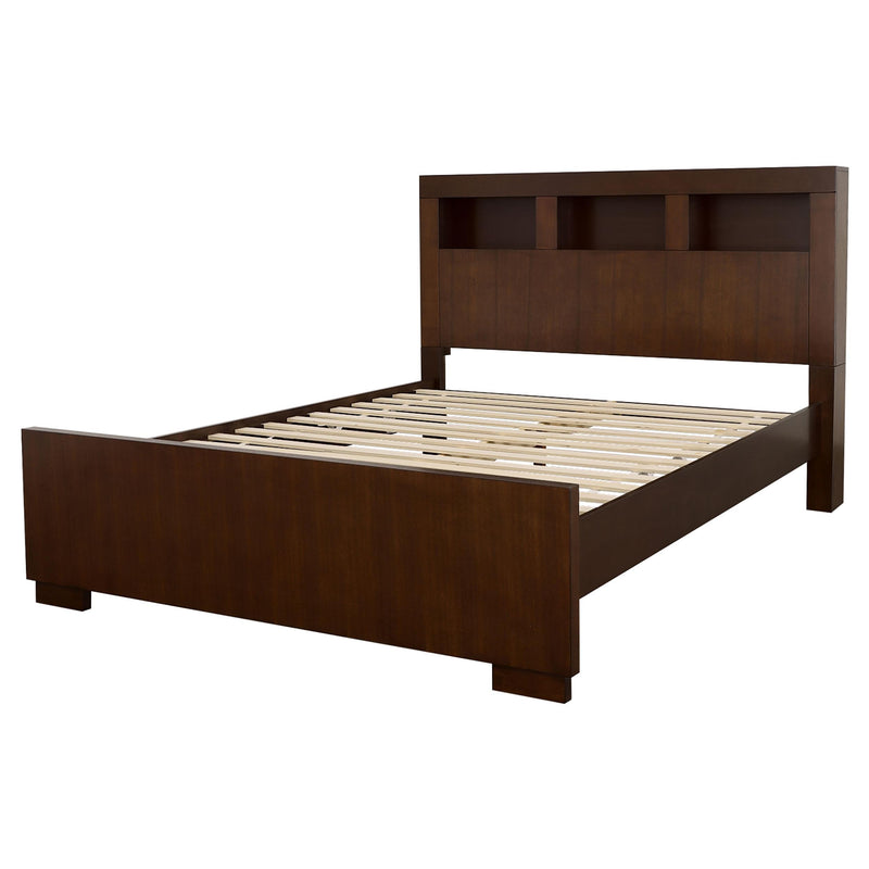  Coaster Furniture Jessica 200719Q Wood Queen LED Storage Bookcase Bed - Cappuccino IMAGE 3