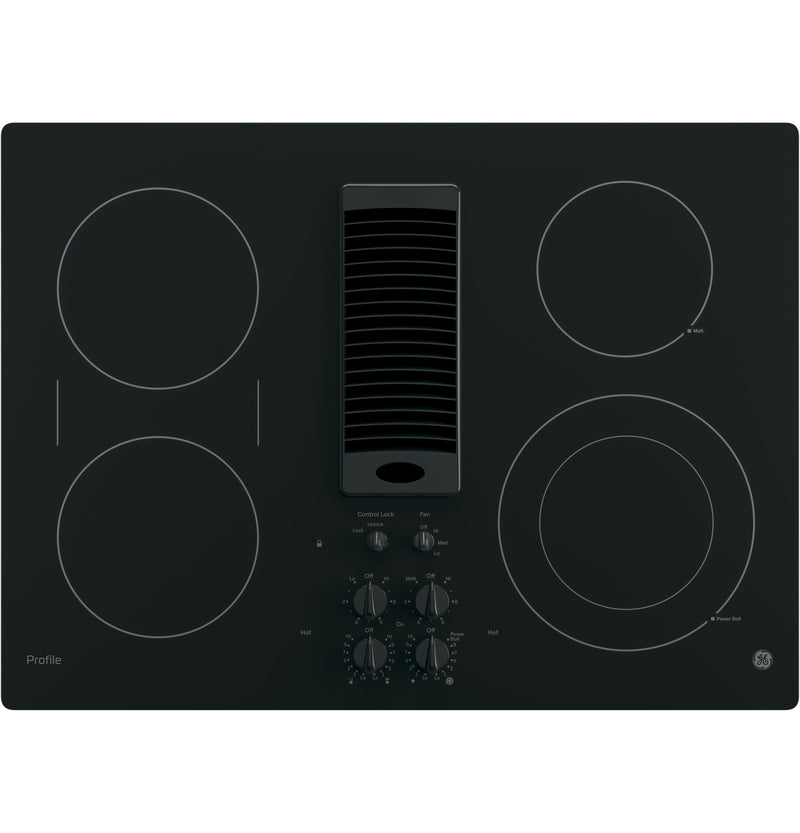 PP9830DRBB VZ023132 GE Profile™ 30" Downdraft Electric Cooktop
