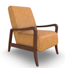 3100EL-77884-L Best RYBE  Mid-Century Modern Leather Accent Chair - Carmelo