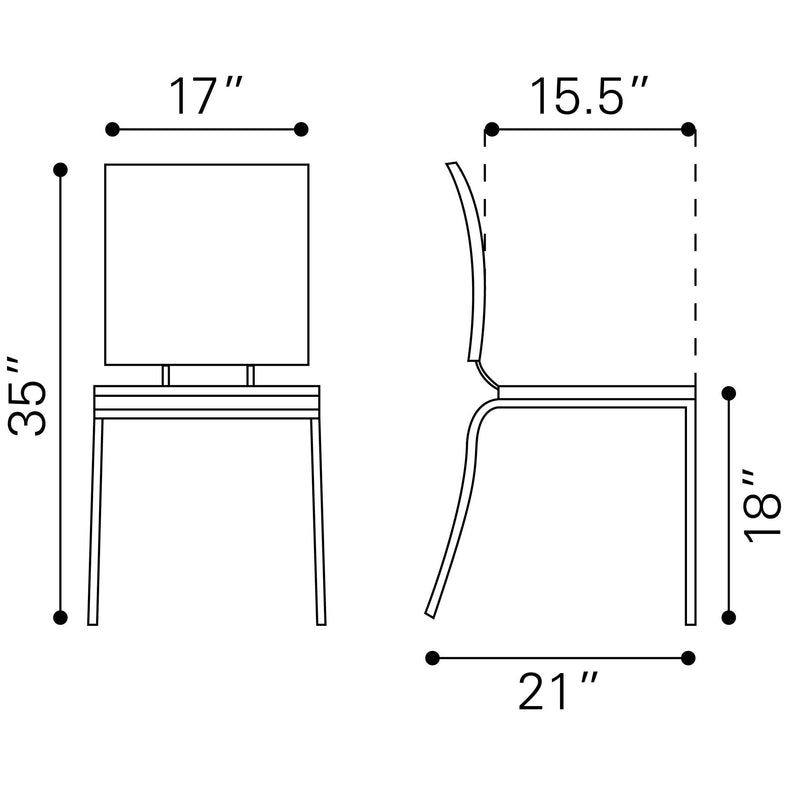 Zuo Criss Cross 333010 Dining Chair - Espresso IMAGE 8