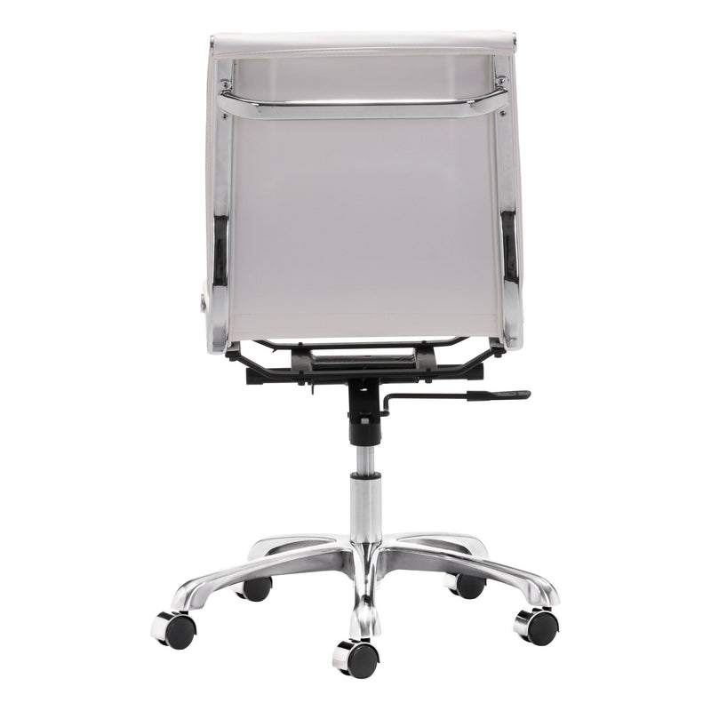 Zuo Lider Plus 215219 Armless Office Chair - White IMAGE 4