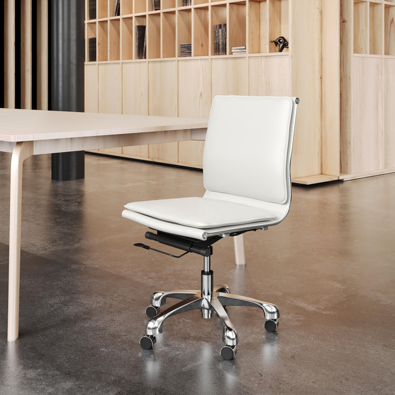 Zuo Lider Plus 215219 Armless Office Chair - White IMAGE 7