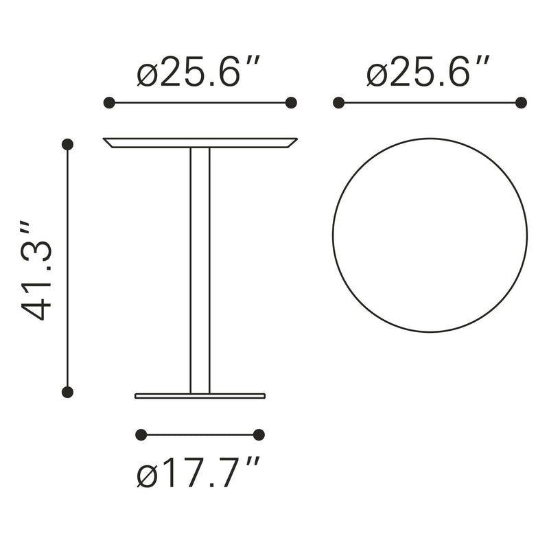 Zuo Bergen 100053 Bar Table - Walnut IMAGE 4