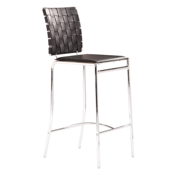Zuo Criss Cross 333062 Counter Stool - Black IMAGE 1