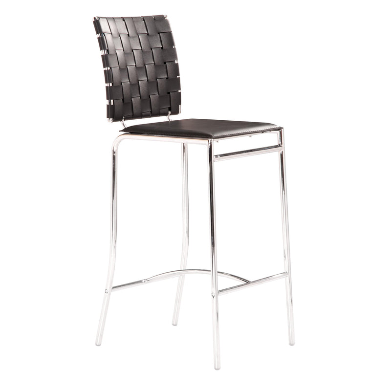 Zuo Criss Cross 333062 Counter Stool - Black IMAGE 1