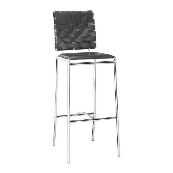 Zuo Criss Cross 333072 Barstool - Black IMAGE 1