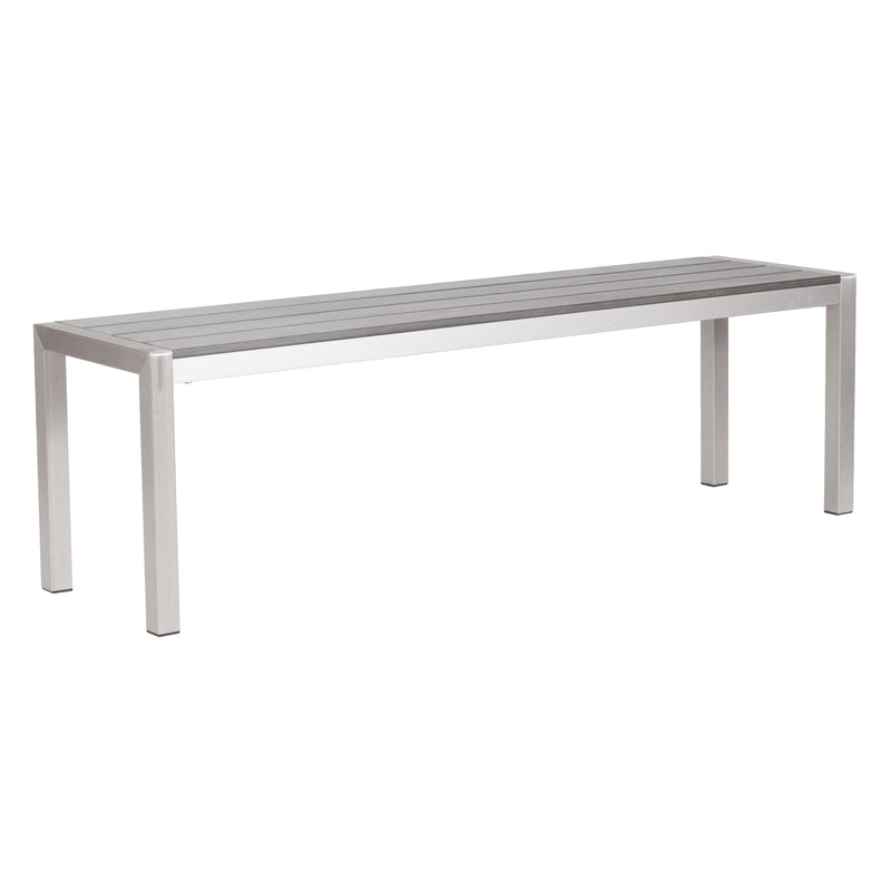 Zuo Metropolitan 701862 Double Bench - Grey & Silver IMAGE 1