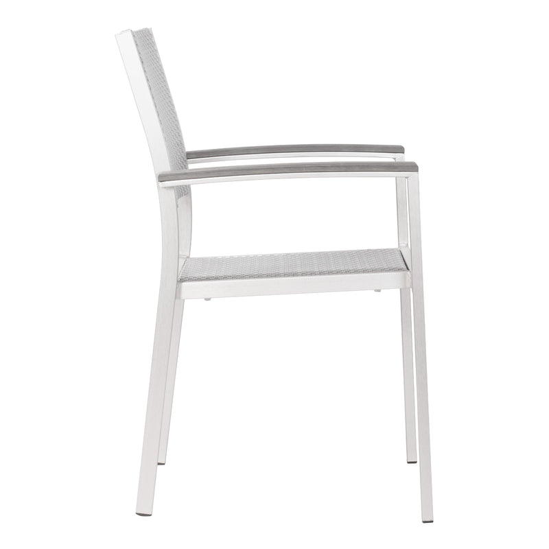 Zuo Metropolitan 701865 Dining Arm Chair - Grey & Silver IMAGE 2