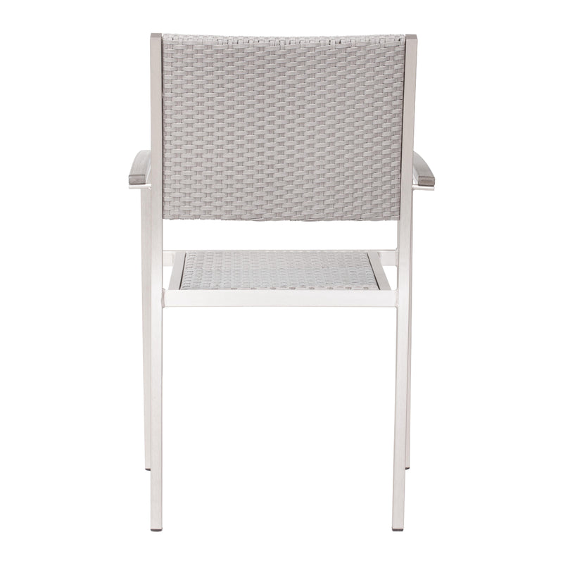 Zuo Metropolitan 701865 Dining Arm Chair - Grey & Silver IMAGE 4
