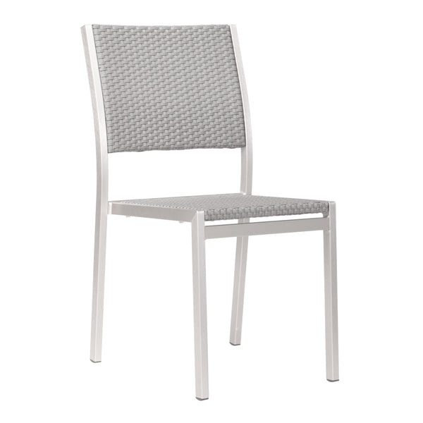 Zuo Metropolitan 701866 Armless Dining Chair - Grey & Silver IMAGE 1